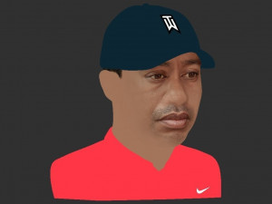 tiger woods bust ready for full color 3d printing 3Dプリントモデル