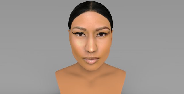 nicki minaj bust ready for full color 3d printing 3Dプリントモデル .c4d .max .obj .3ds .fbx .stl .blend 