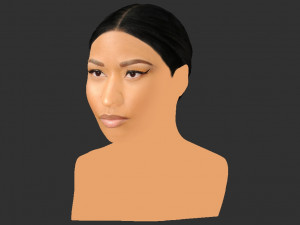 nicki minaj bust ready for full color 3d printing 3Dプリントモデル