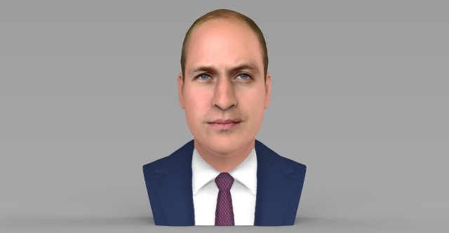 prince william bust ready for full color 3d printing Model Cetak 3D .c4d .max .obj .3ds .fbx .stl .blend 