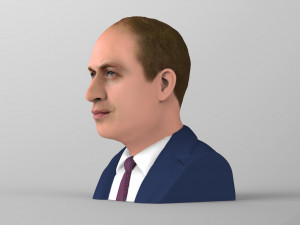 prince william bust ready for full color 3d printing Model Cetak 3D