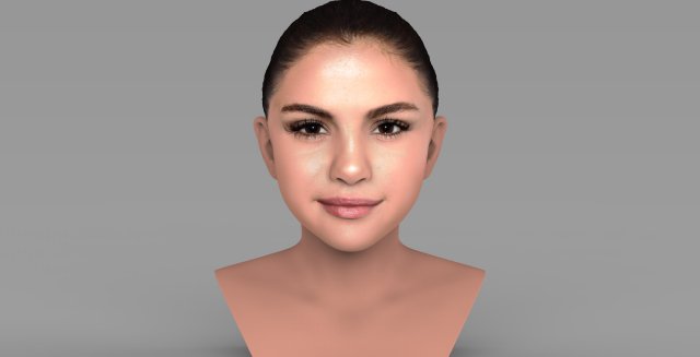 selena gomez bust ready for full color 3d printing Modèles 3D en vedette .c4d .max .obj .3ds .fbx .stl .blend 