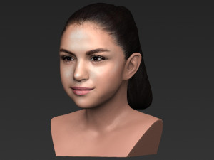 selena gomez bust ready for full color 3d printing Modèles 3D en vedette