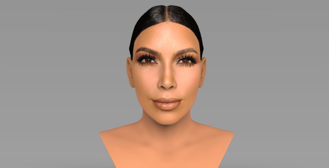kim kardashian bust ready for full color 3d printing 3D 프린트 모델 .c4d .max .obj .3ds .fbx .stl .blend 