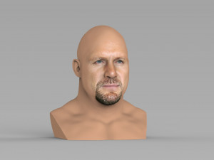 stone cold steve austin bust ready for full color 3d printing 3D 프린트 모델