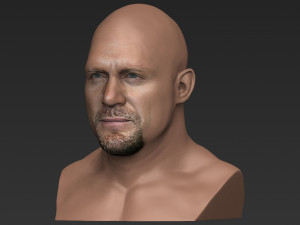stone cold steve austin bust ready for full color 3d printing 3D 프린트 모델