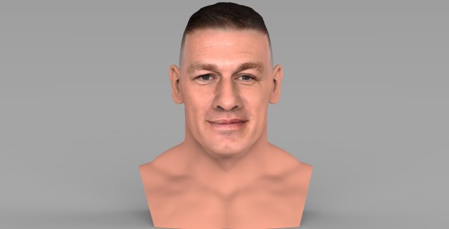 john cena bust ready for full color 3d printing Modelo de impresión 3D .c4d .max .obj .3ds .fbx .stl .blend 
