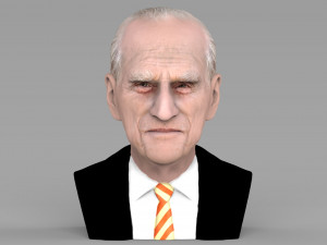 prince philip bust ready for full color 3d printing Modelo de Impressão 3D
