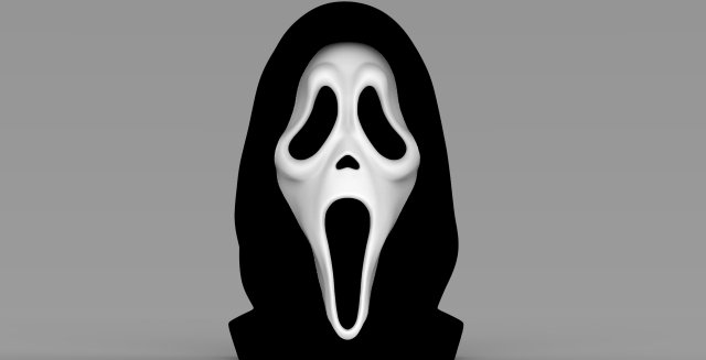 ghostface from scream bust ready for full color 3d printing Model do druku 3D .c4d .max .obj .3ds .fbx .stl .blend 