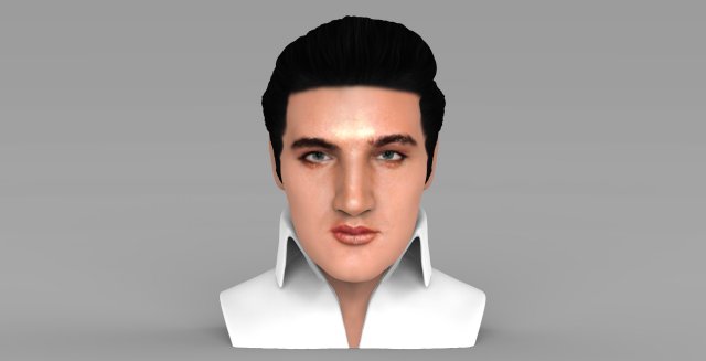 elvis presley bust ready for full color 3d printing 3D Print Model .c4d .max .obj .3ds .fbx .stl .blend 