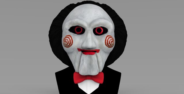 billy the puppet from saw bust ready for full color 3d printing 3Dプリントモデル .c4d .max .obj .3ds .fbx .stl .blend 