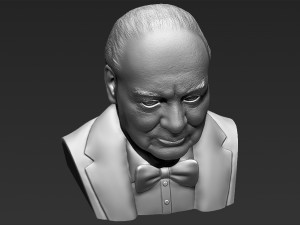 winston churchill bust 3d printing ready stl obj Modèles 3D en vedette