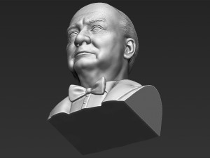 winston churchill bust 3d printing ready stl obj Modèles 3D en vedette