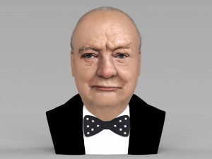 winston churchill bust ready for full color 3d printing Modèles 3D en vedette