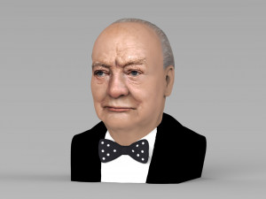 winston churchill bust ready for full color 3d printing Modèles 3D en vedette