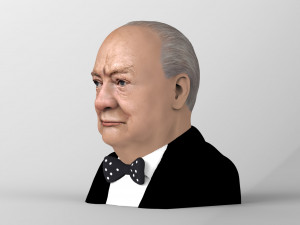 winston churchill bust ready for full color 3d printing Modèles 3D en vedette