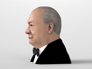 winston churchill bust ready for full color 3d printing Modèles 3D en vedette