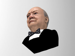 winston churchill bust ready for full color 3d printing Modèles 3D en vedette