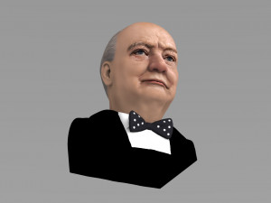 winston churchill bust ready for full color 3d printing Modèles 3D en vedette