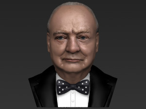 winston churchill bust ready for full color 3d printing Modèles 3D en vedette
