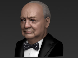 winston churchill bust ready for full color 3d printing Modèles 3D en vedette