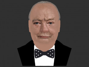 winston churchill bust ready for full color 3d printing Modèles 3D en vedette