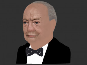winston churchill bust ready for full color 3d printing Modèles 3D en vedette