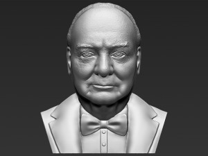 winston churchill bust ready for full color 3d printing Modèles 3D en vedette