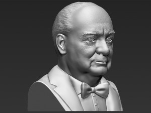 winston churchill bust ready for full color 3d printing Modèles 3D en vedette