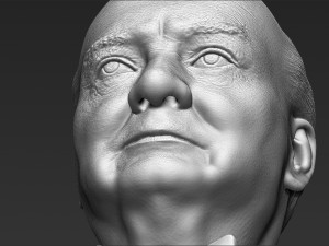 winston churchill bust ready for full color 3d printing Modèles 3D en vedette