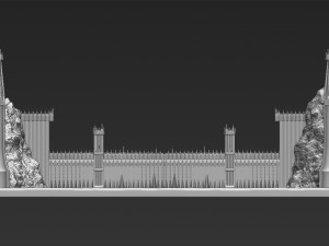 the black gate of mordor from the lord of the rings stl obj 3D-printmodel