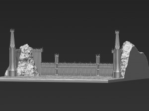 the black gate of mordor from the lord of the rings stl obj 3D-printmodel
