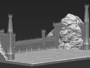 the black gate of mordor from the lord of the rings stl obj 3D-printmodel
