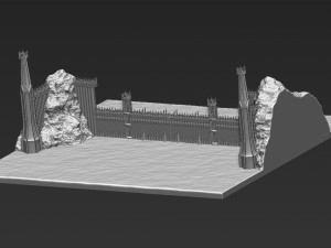 the black gate of mordor from the lord of the rings stl obj 3D-printmodel