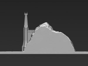 the black gate of mordor from the lord of the rings stl obj 3D-printmodel