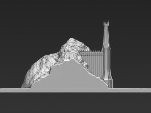 the black gate of mordor from the lord of the rings stl obj 3D-printmodel