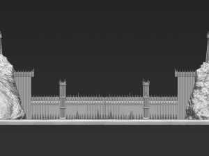 the black gate of mordor from the lord of the rings stl obj 3D-printmodel