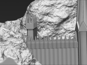 the black gate of mordor from the lord of the rings stl obj 3D-printmodel