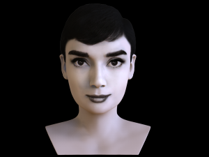 audrey hepburn black and white bust for full color 3d printing 3D Print Model