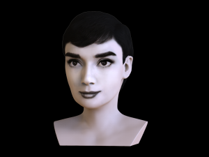 audrey hepburn black and white bust for full color 3d printing 3Dプリントモデル