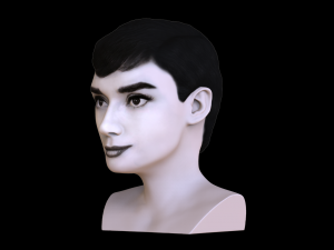 audrey hepburn black and white bust for full color 3d printing 3Dプリントモデル