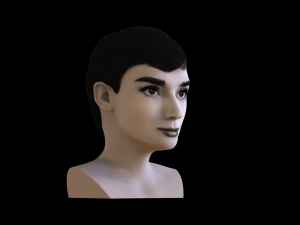 audrey hepburn black and white bust for full color 3d printing 3Dプリントモデル