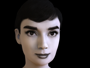 audrey hepburn black and white bust for full color 3d printing 3Dプリントモデル