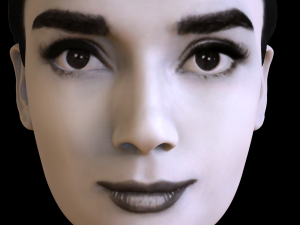 audrey hepburn black and white bust for full color 3d printing 3Dプリントモデル
