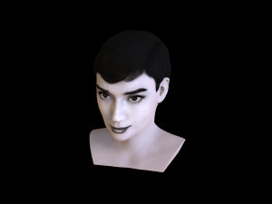 audrey hepburn black and white bust for full color 3d printing 3Dプリントモデル