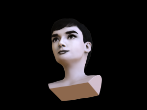 audrey hepburn black and white bust for full color 3d printing 3Dプリントモデル