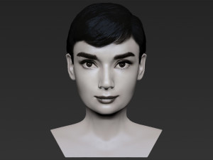 audrey hepburn black and white bust for full color 3d printing 3Dプリントモデル
