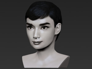 audrey hepburn black and white bust for full color 3d printing 3Dプリントモデル