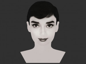 audrey hepburn black and white bust for full color 3d printing 3Dプリントモデル
