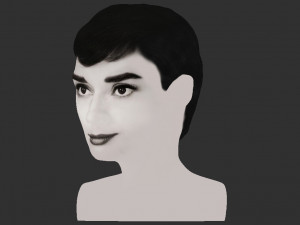 audrey hepburn black and white bust for full color 3d printing 3Dプリントモデル